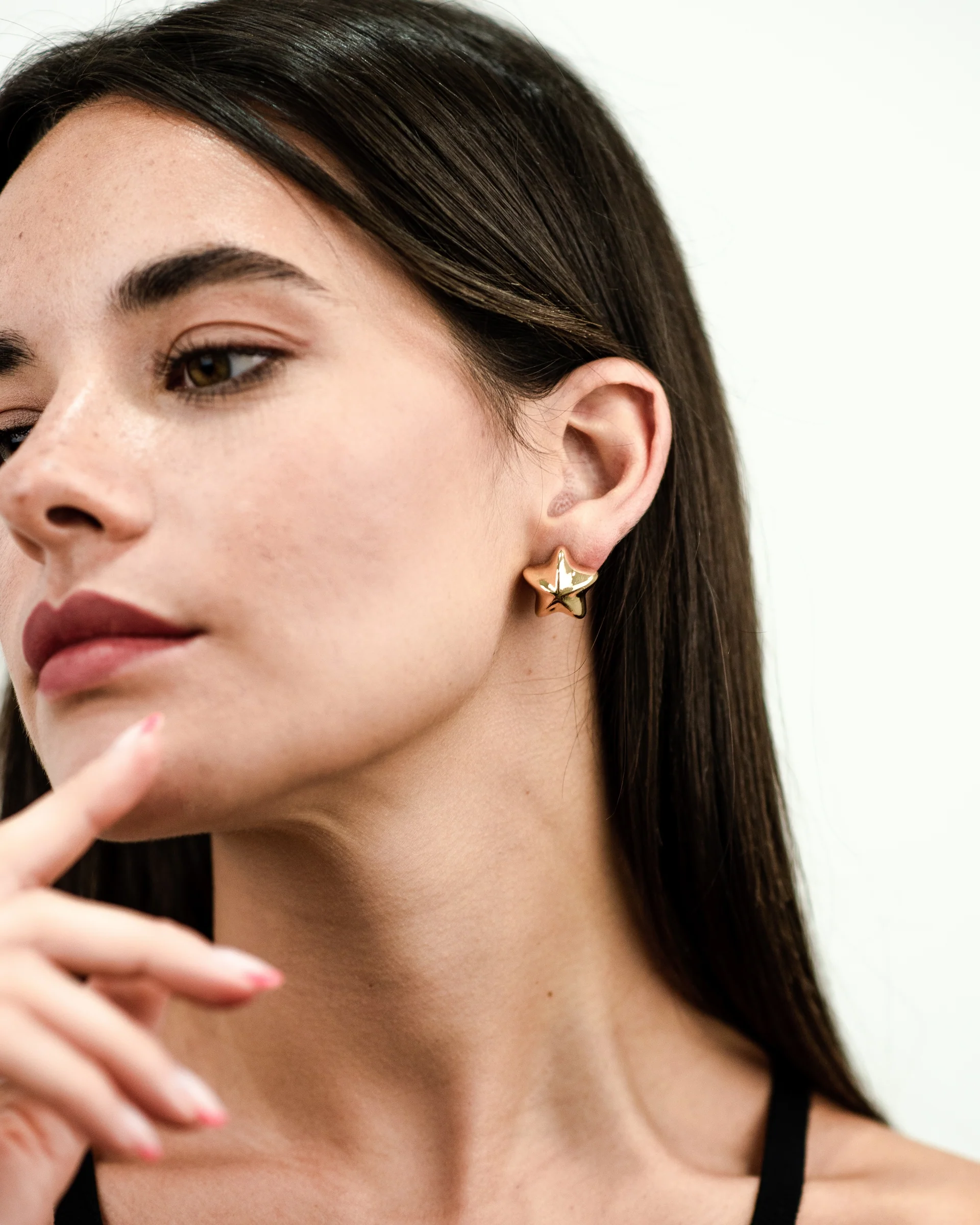 Orecchini Luna E Stella Asimmetrici – Placcato Oro Con Strass, Gioielli Bohemien Donna