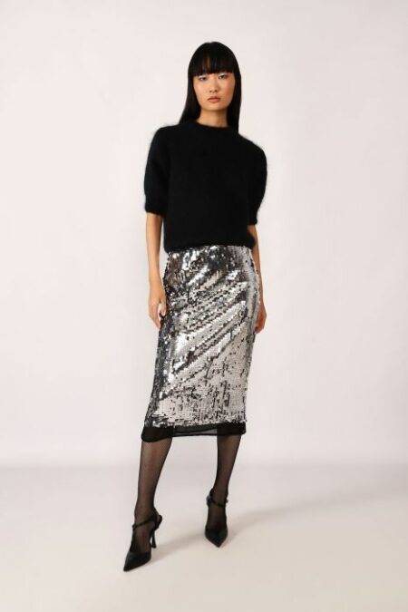 Gonna midi tubino con paillettes Dixie