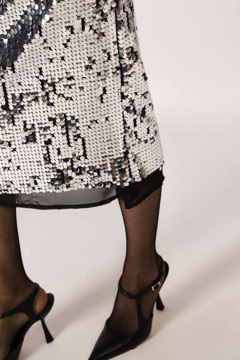 Gonna Midi In Tulle Con Paillettes Chicwish: Vita Elastica, Doppio Strato, Fluida E Elegante Per Festa (Rosso)