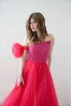 Abito decolté con gonna in tulle Musani (1)