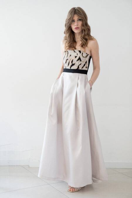 Abito lungo con corpetto in paillettes Anna Sirico (2)