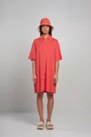 Abito camicia midi Bomboogie corallo