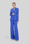 Blazer monopetto in crepe Caractére mirtillo