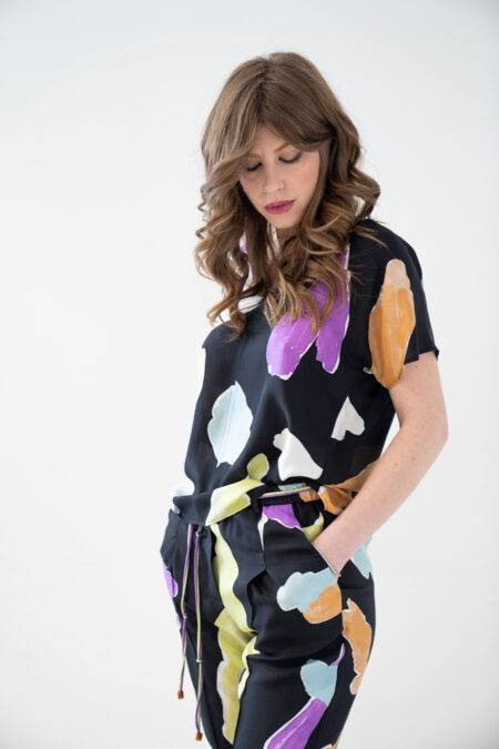 Blusa cloud twill scollo V Alysi