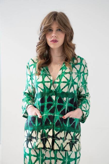 Giacca camicia in fantasia SOLOTRE (4)