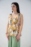 Top scollo a V in fantasia floreale Diana Gallesi (2)