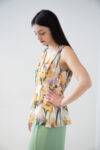 Top scollo a V in fantasia floreale Diana Gallesi (2)