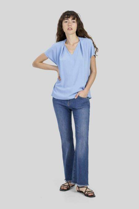 Blusa scollo a V con pieghe Caractére