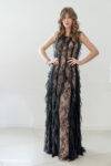 Abito in pizzo con rouches Fabiana Ferri