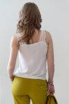 Top scollo V con inserto in pizzo Diana Gallesi bianco (3)