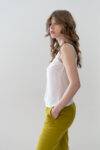 Top scollo V con inserto in pizzo Diana Gallesi bianco (3)