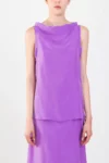 Top giromanica con scollo anello Alysi orchidea1
