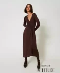 Abito lungo in jersey con drappeggio Twinset Actitude