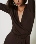Abito lungo in jersey con drappeggio Twinset Actitude