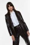 Blazer monobottone in similpelle Imperial