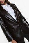 Blazer monobottone in similpelle Imperial