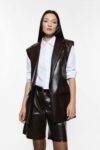 Gilet lungo in simil pelle Imperial