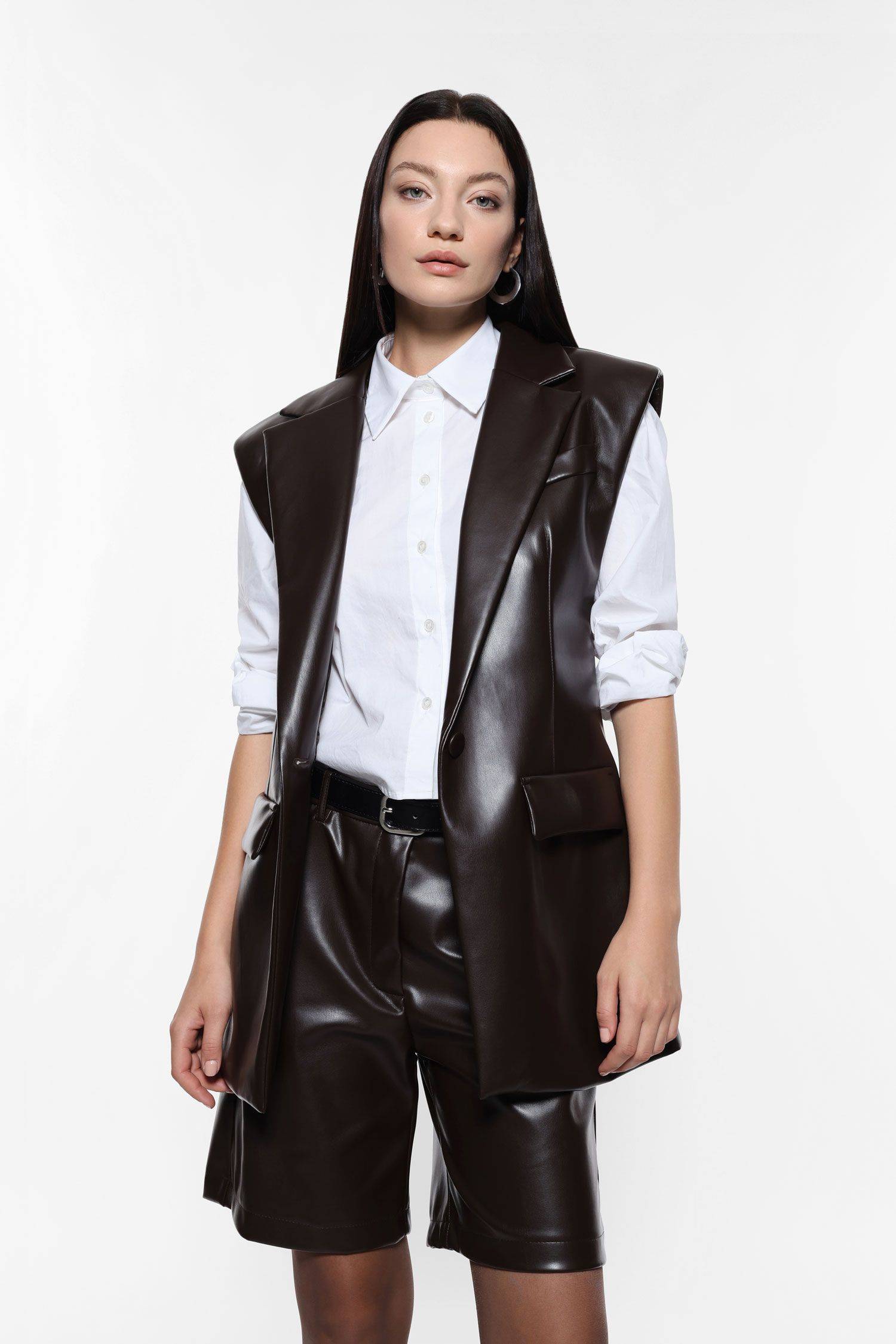 Gilet lungo in ecopelle Imperial Gilet lungo in ecopelle Imperial