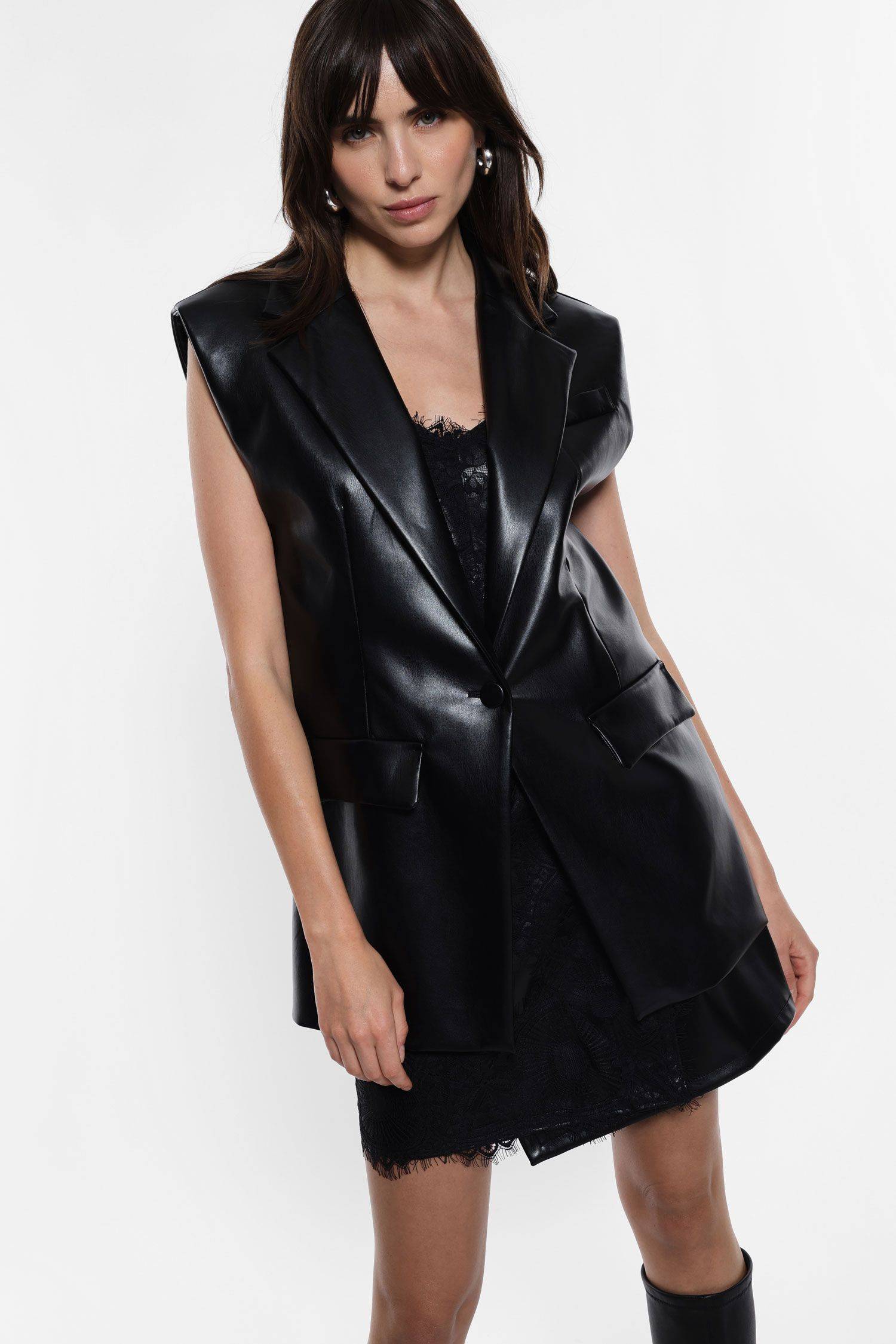 Gilet lungo in simil pelle Imperial Gilet lungo in simil pelle Imperial
