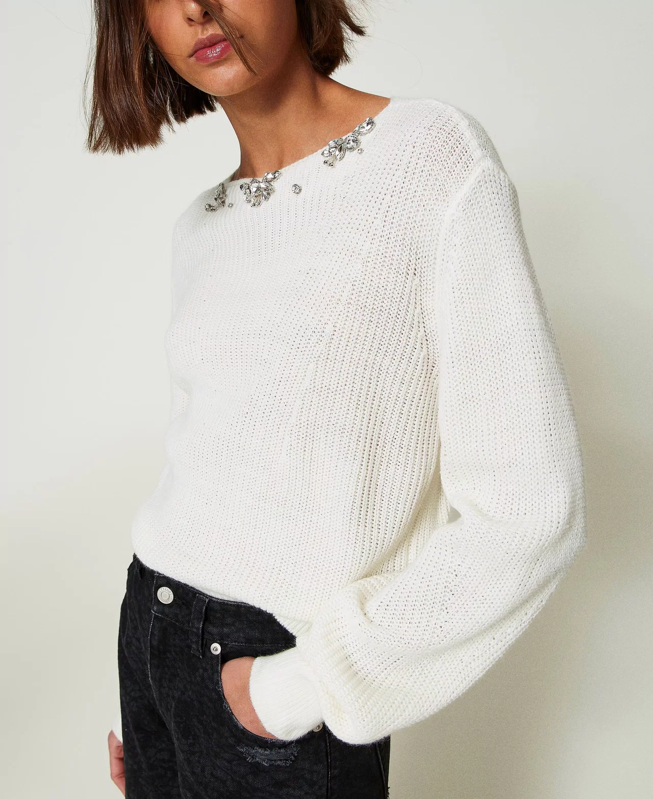 Maglia con ricami fatti a mano Twinset Actitude1 Maglia con ricami fatti a mano Twinset Actitude1