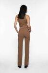 Pantaloni flare con inserto in raso Imperial marsala