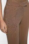 Pantaloni flare con inserto in raso Imperial marsala