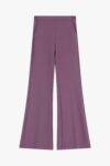 Pantaloni flare con inserto in raso Imperial marsala