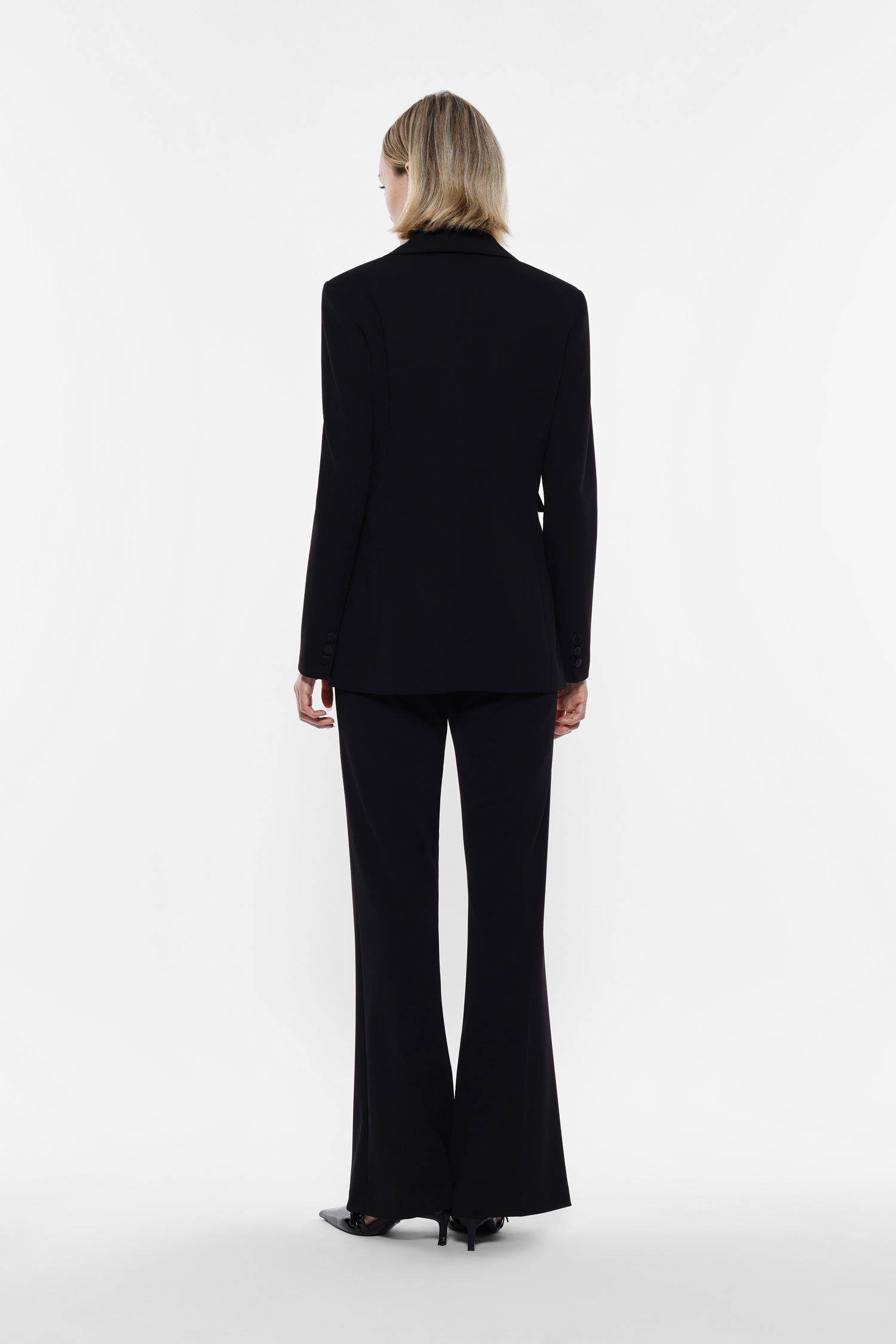 Pantaloni flare con inserto in raso Imperial nero2 Pantaloni flare con inserto in raso Imperial nero2