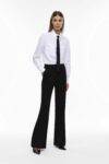 Pantaloni flare con inserto in raso Imperial marsala