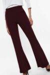 Pantaloni flare con inserto in raso Imperial marsala
