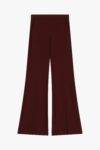 Pantaloni flare con inserto in raso Imperial marsala