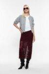 Gonna midi con pizzo trasparente Imperial