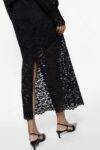 Gonna midi con pizzo trasparente Imperial