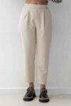 Pantalone basico con elastico vita Dixie burro (1)