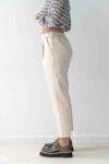 Pantalone basico con elastico vita Dixie burro (1)