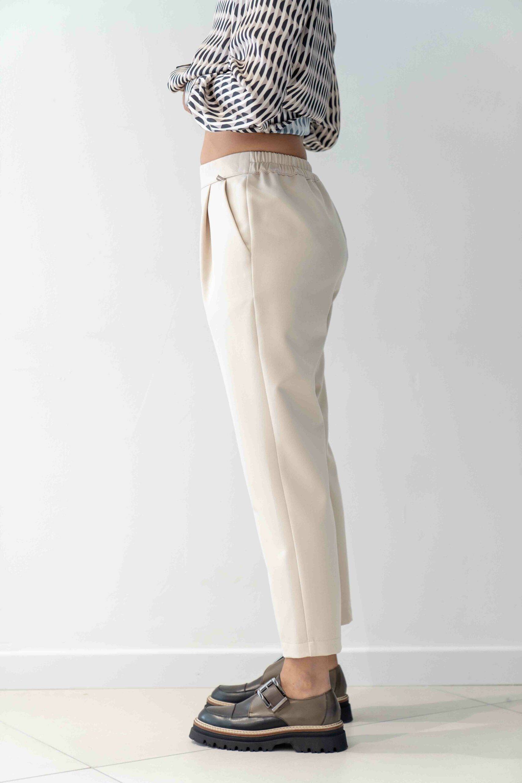 Pantalone basico con elastico vita Dixie burro (2) Pantalone basico con elastico vita Dixie burro (2)