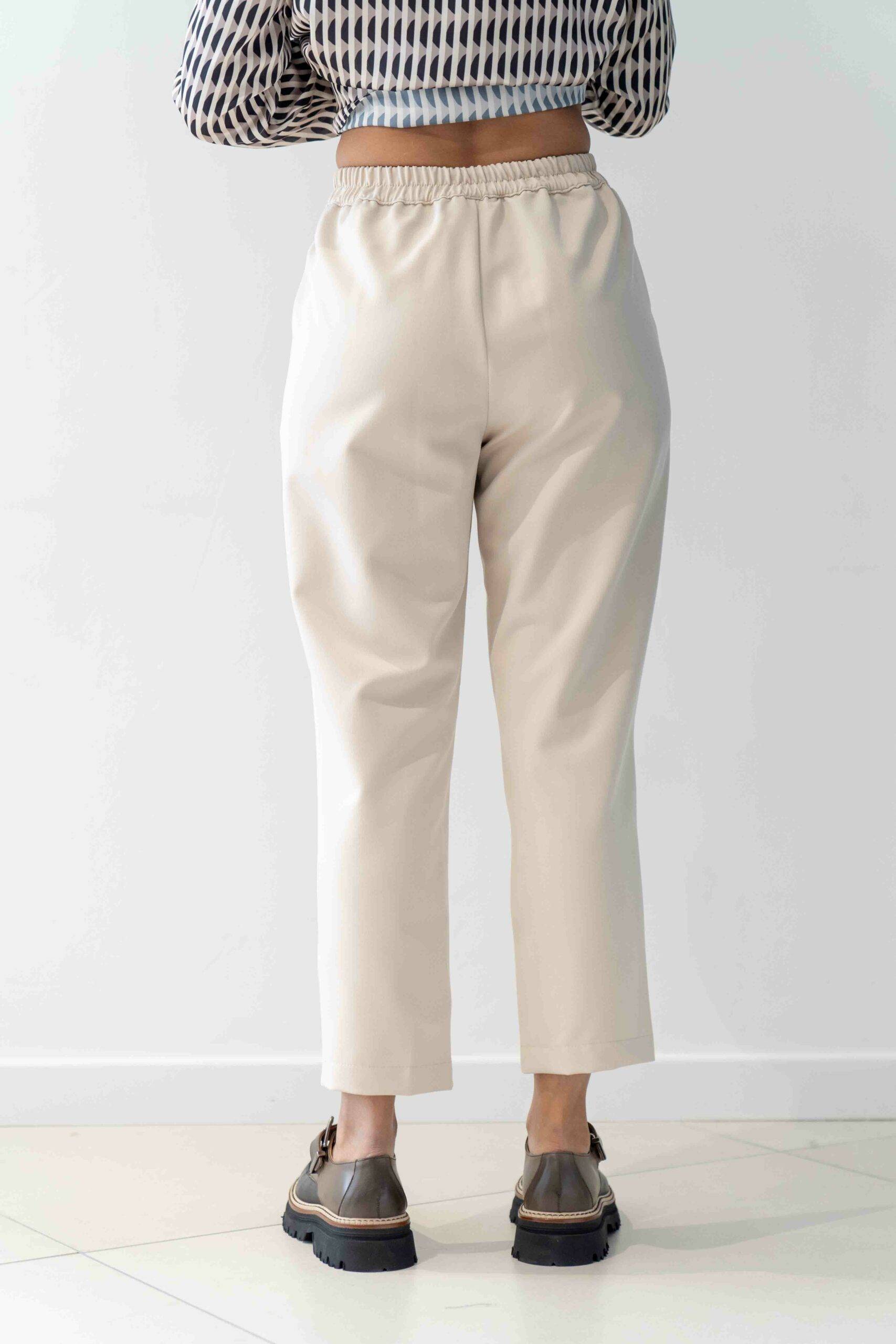 Pantalone basico con elastico vita Dixie burro (3) Pantalone basico con elastico vita Dixie burro (3)