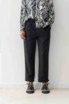 Pantalone basico con elastico vita Dixie burro (1)