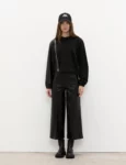 Pantaloni cropped in eco pelle Jijil