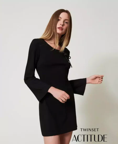 Abito corto con spilla in strass Twinset Actitude