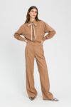 Pantalone check con lurex Twinset Actitude cammello