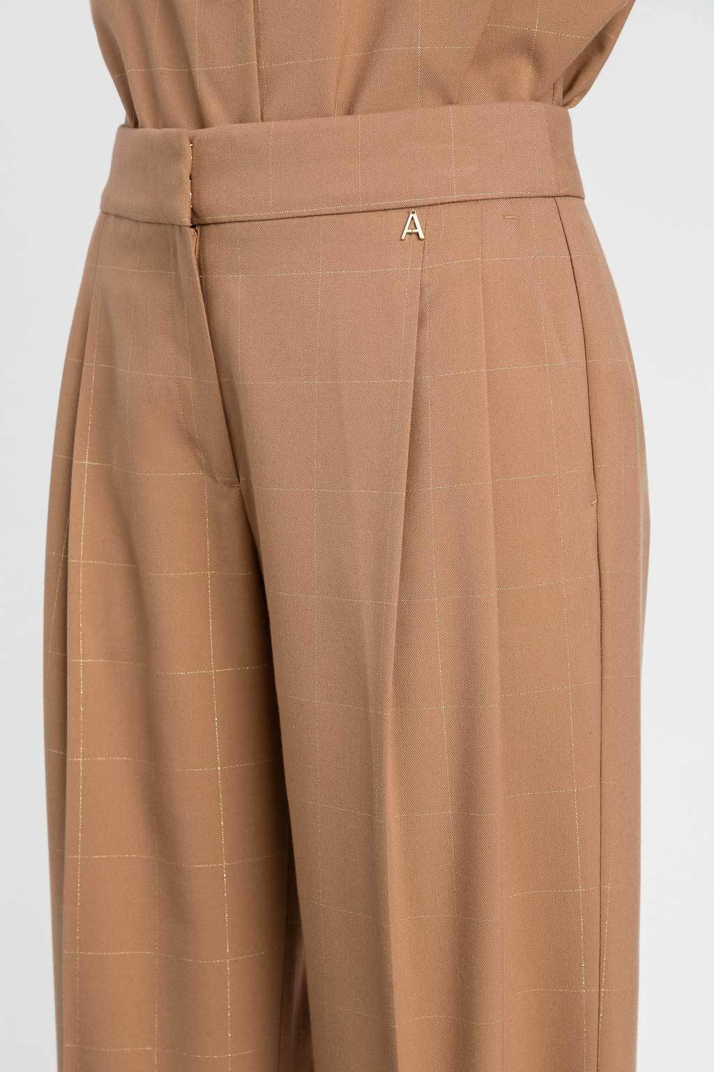 Pantalone check con lurex Twinset Actitude cammello2 Pantalone check con lurex Twinset Actitude cammello2