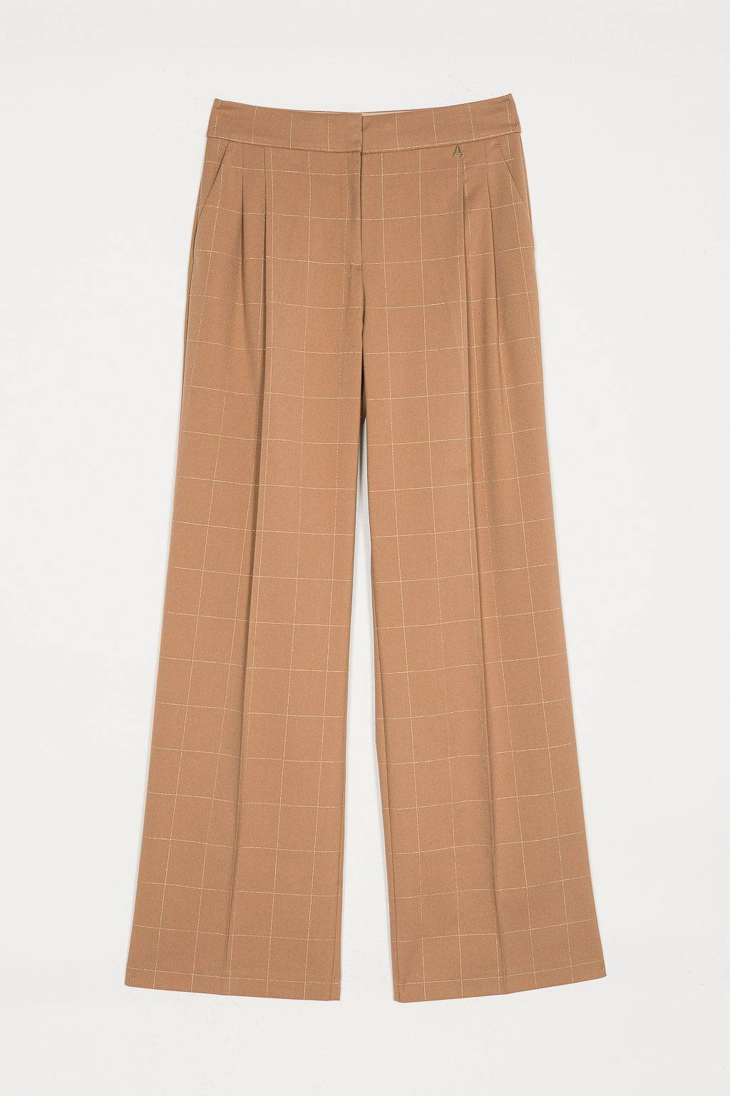 Pantalone check con lurex Twinset Actitude cammello3 Pantalone check con lurex Twinset Actitude cammello3