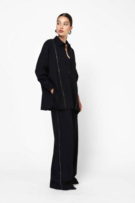 Pantaloni gamba larga dettaglio zip Dixie