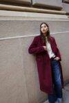 Cappotto lungo con doppiopetto Please bordeaux1