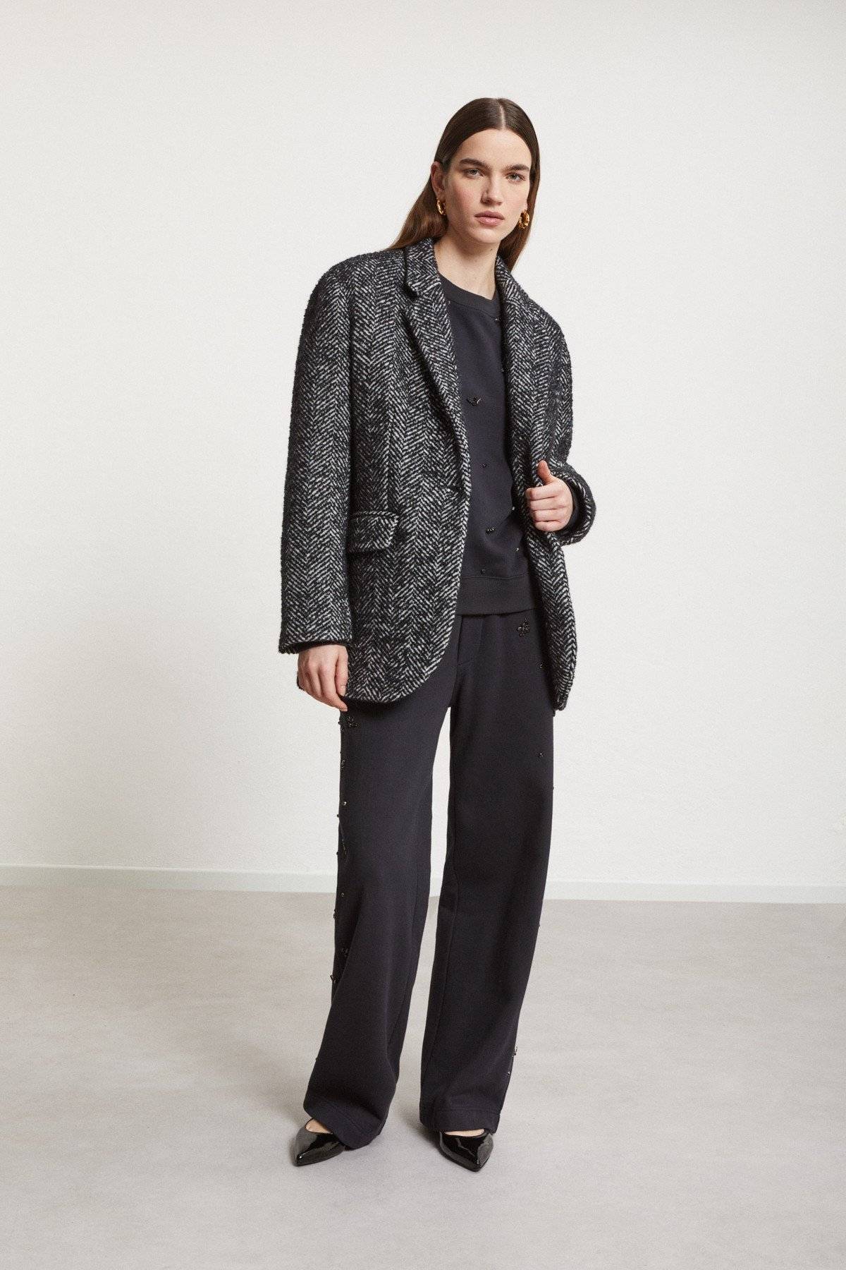 Felpa in cotone con strass Otto d’Ame5 Felpa in cotone con strass Otto d'Ame5