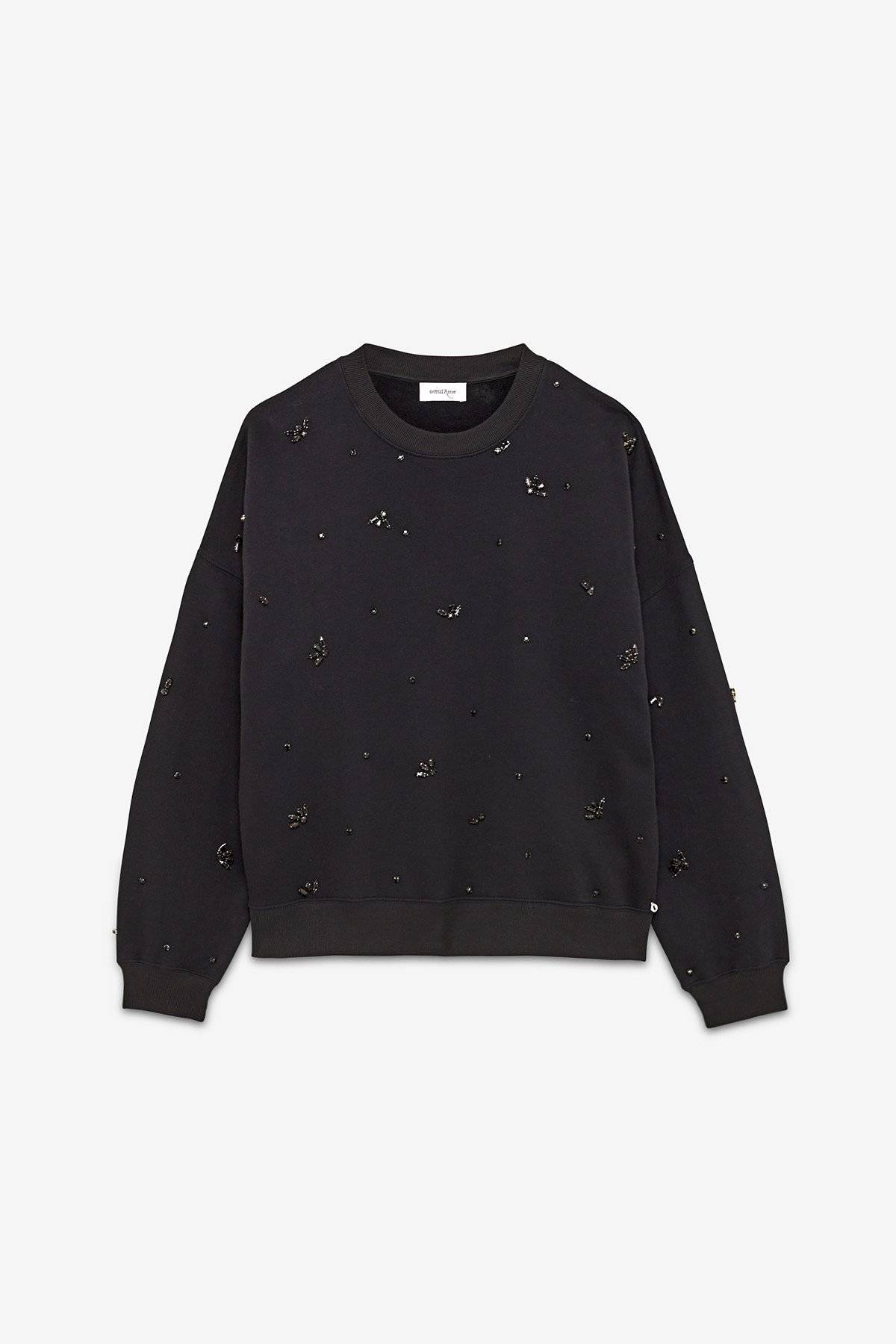 Felpa in cotone con strass Otto d’Ame6 Felpa in cotone con strass Otto d'Ame6
