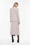 Gonna midi con inserto in raso Imperial beige luna