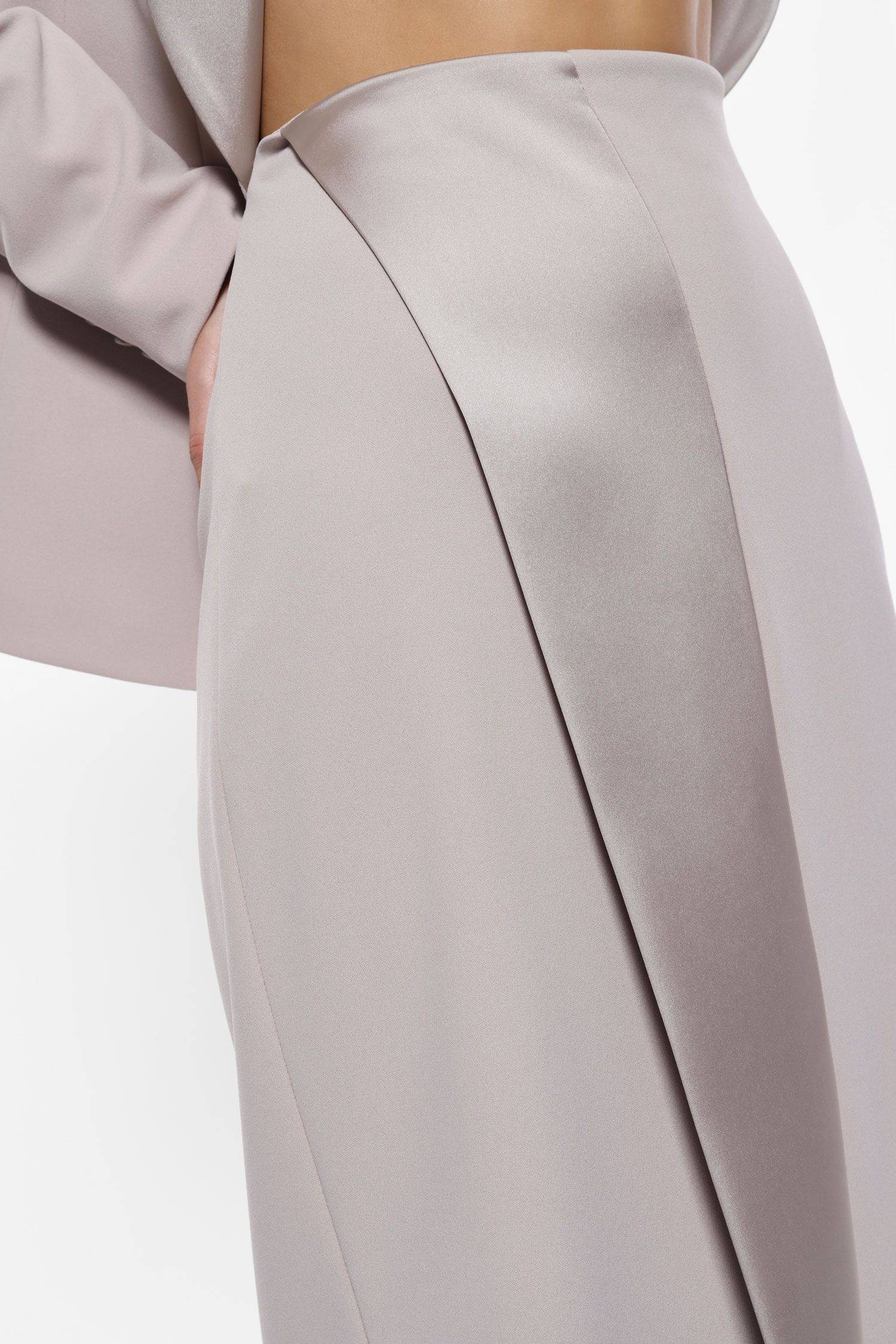 Gonna midi con inserto in raso Imperial beige luna2 Gonna midi con inserto in raso Imperial beige luna2