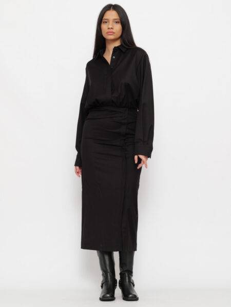 Abito midi con drappeggio Jijil nero
